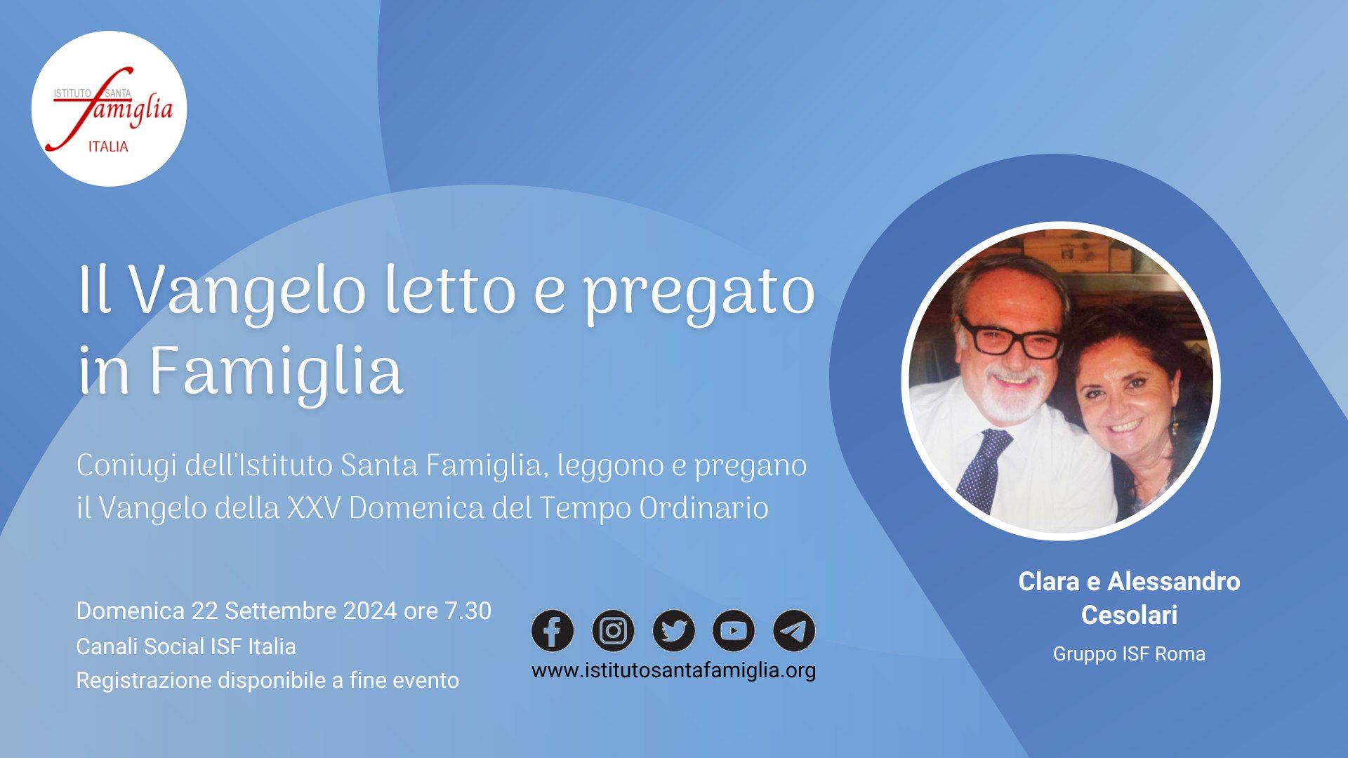 Il Vangelo letto e pregato in Famiglia – XXV Domenica del Tempo Ordinario, 22 Settembre 2024