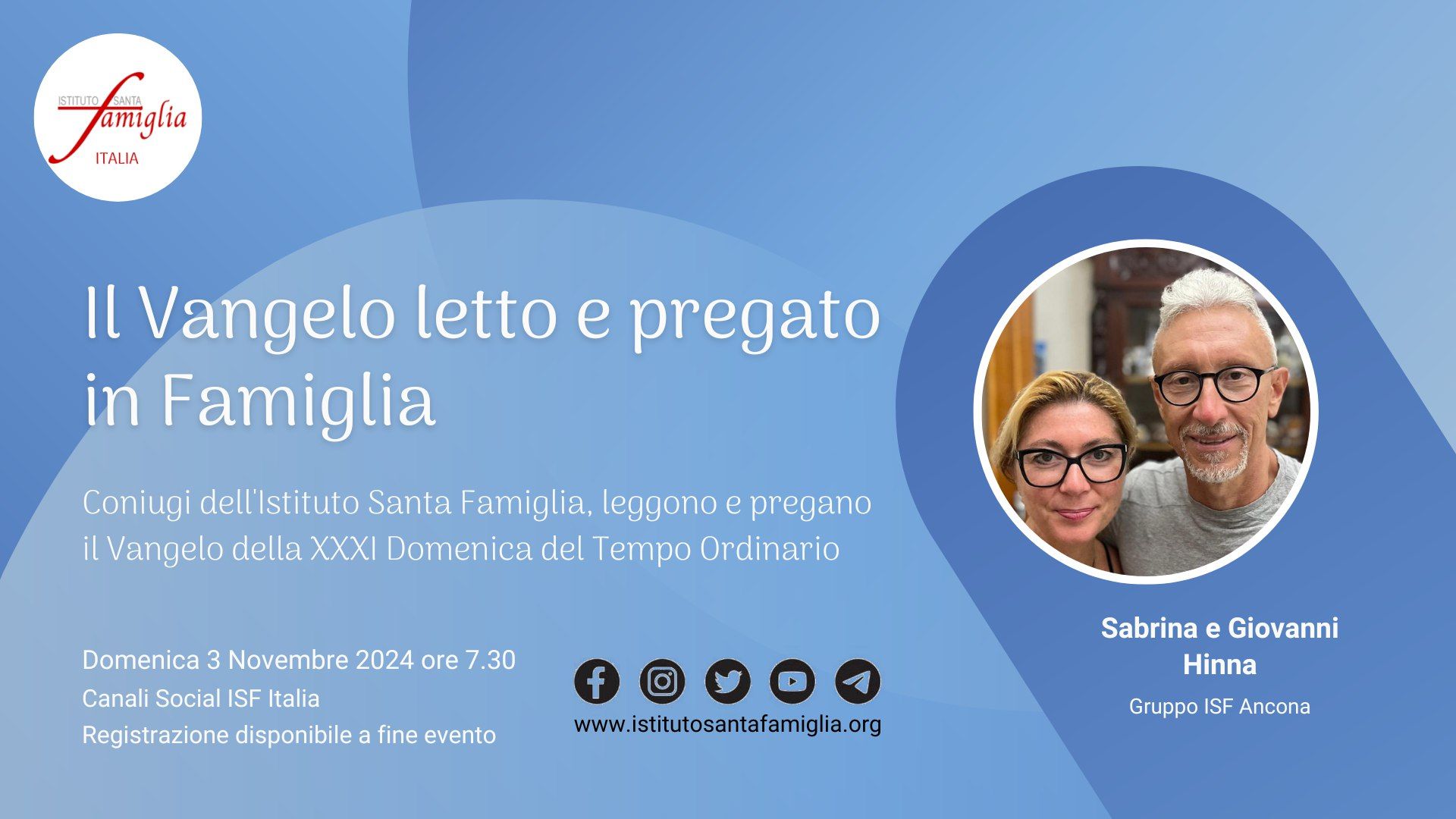 Il Vangelo letto e pregato in Famiglia – XXXI Domenica del Tempo Ordinario, 3 Novembre 2024