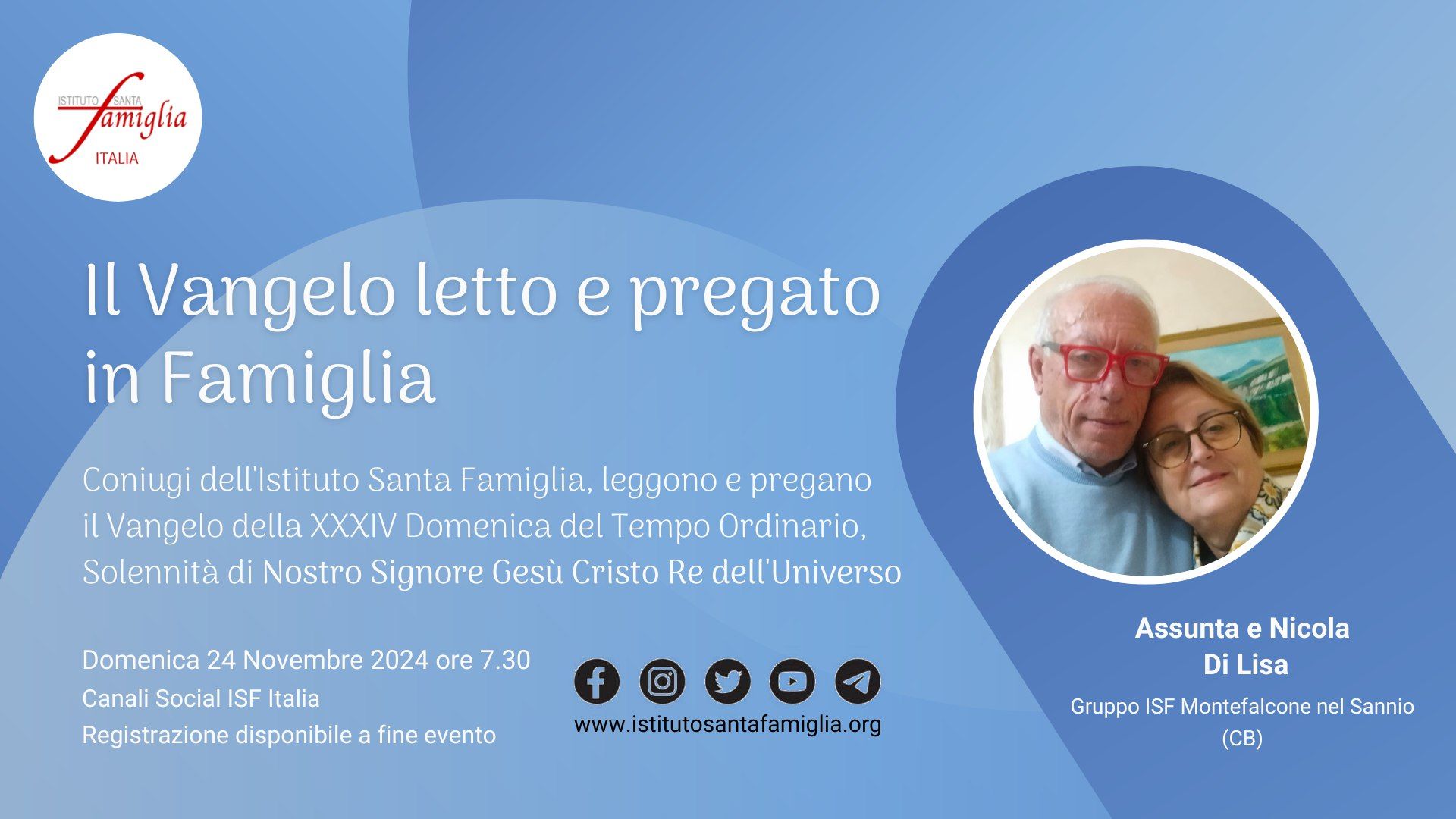 Il Vangelo letto e pregato in Famiglia – XXXIV Domenica del Tempo Ordinario, 24 Novembre 2024