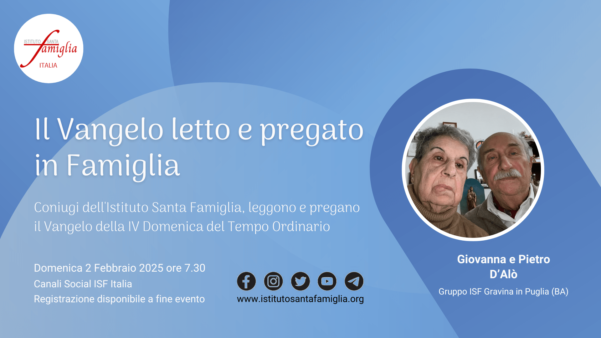 Il Vangelo letto e pregato in Famiglia – IV Domenica del Tempo Ordinario, 2 Febbario 2025