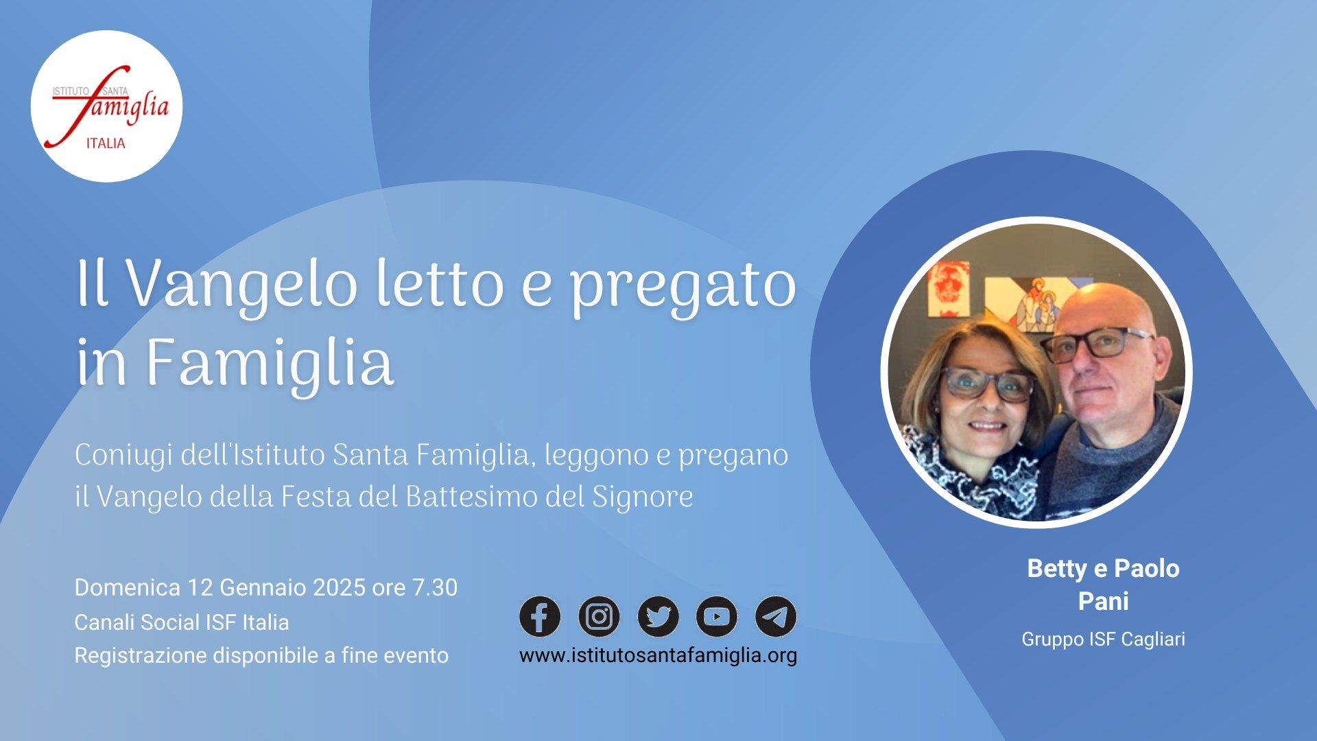 Il Vangelo letto e pregato in Famiglia – Festa del Battesimo del Signore, 12 Gennaio 2025