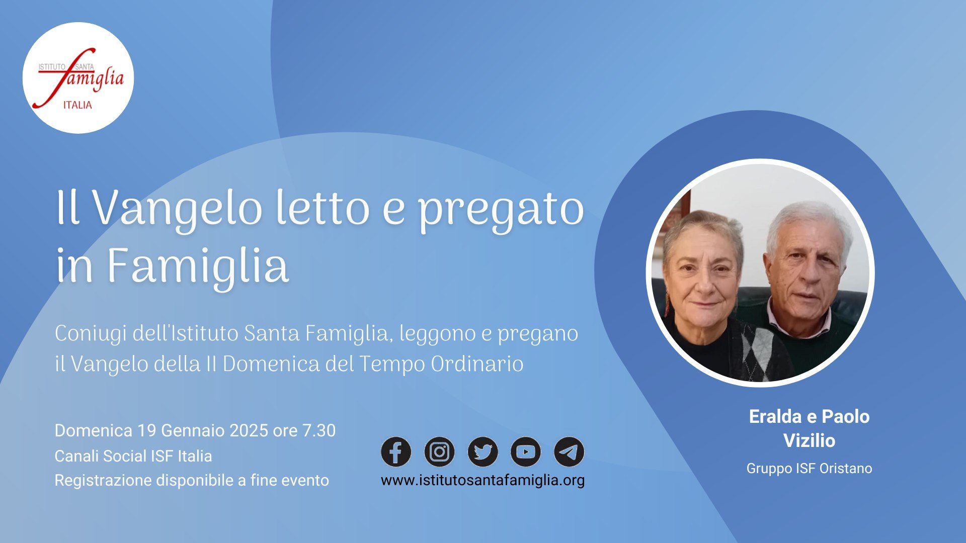 Il Vangelo letto e pregato in Famiglia – II Domenica del Tempo Ordinario, 19 Gennaio 2025