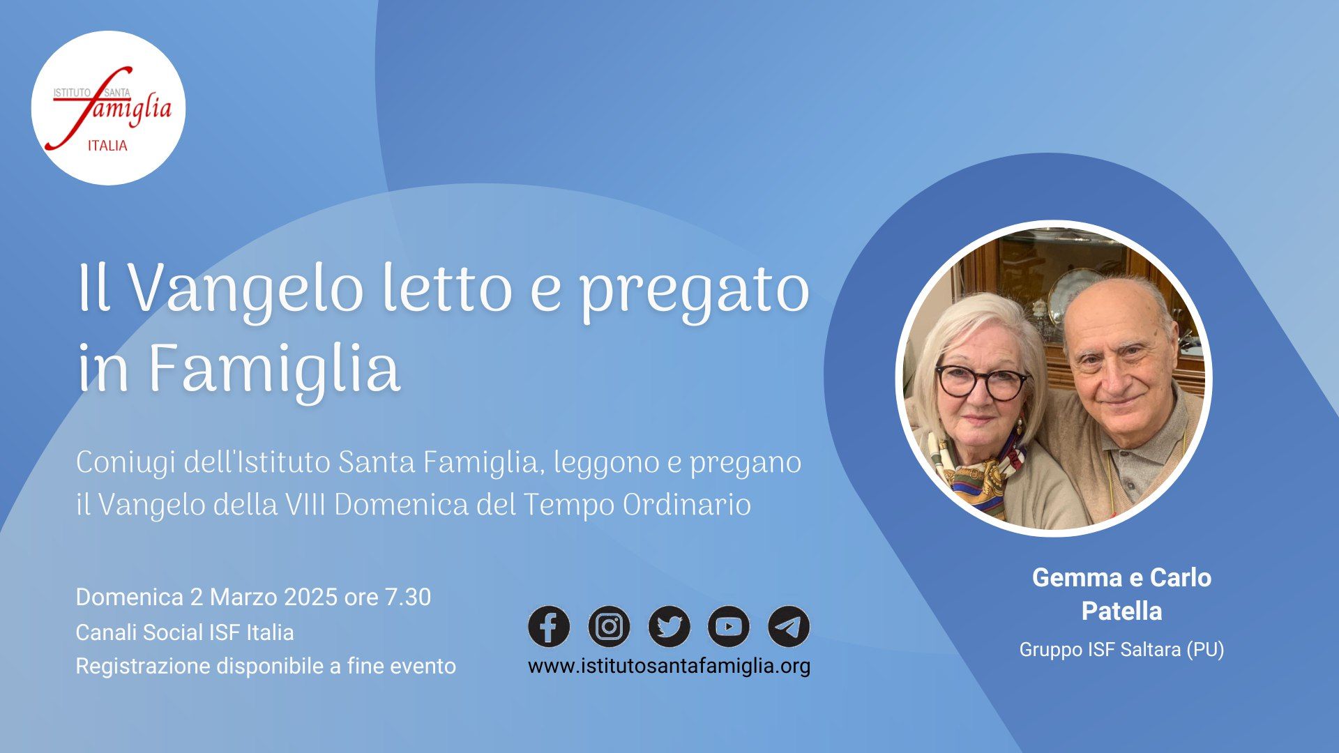 Il Vangelo letto e pregato in Famiglia – VIII Domenica del Tempo Ordinario, 2 Marzo 2025